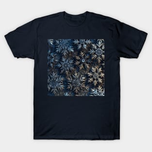 Ice crystals snowflakes pattern T-Shirt